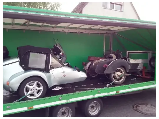 Transport vom Motorradgespann, Motorrad mit Beiwagen