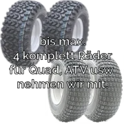 max. 1 Satz Räder nehmen wir beim Motorradtransport mit