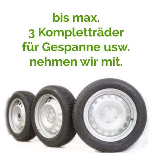 max. 1 Satz Räder nehmen wir beim Motorradtransport mit
