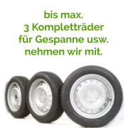 max. 1 Satz Räder nehmen wir beim Motorradtransport mit